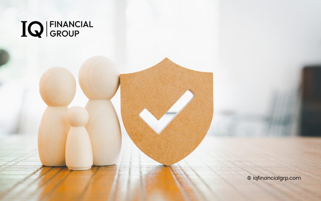 An ad for IQ financial group of expert insurance brokers